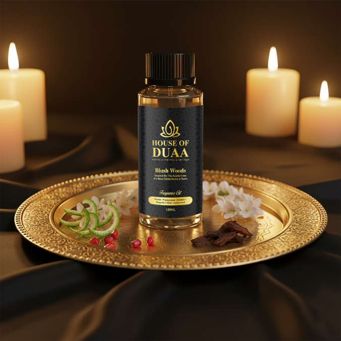 Blush Woods diffuser oil & fragrance blends pomelo, pomegranate, jasmine, magnolia, musk & amberwood for a serene, feminine, and calming home scent - House of Duaa