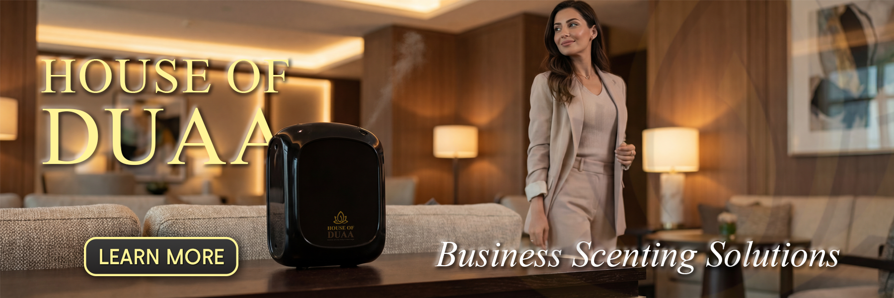 House of Duaa offers professional business scenting solutions with luxury diffuser systems and custom fragrances designed to elevate commercial spaces and customer experience.