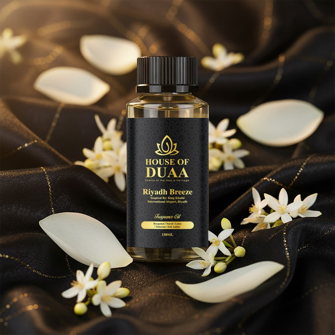 Riyadh Breeze diffuser oil & fragrance blends bergamot, neroli, lotus, tuberose & soft amber for a fresh, clean, and uplifting home scent - House of Duaa