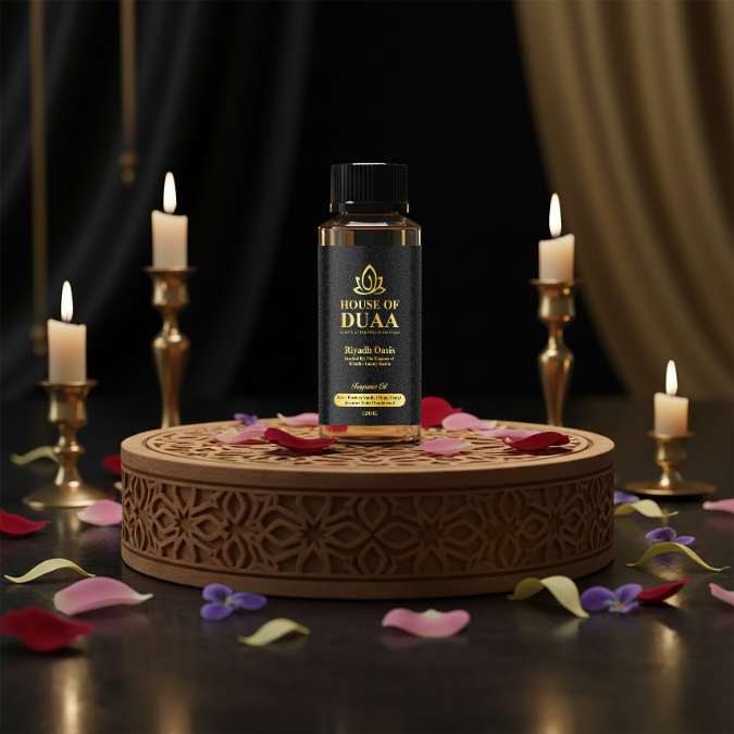 Riyadh Oasis diffuser oil & fragrance blends rose, jasmine, ylang-ylang, vanilla, violet & sandalwood for a sophisticated, elegant, and refined home scent - House of Duaa