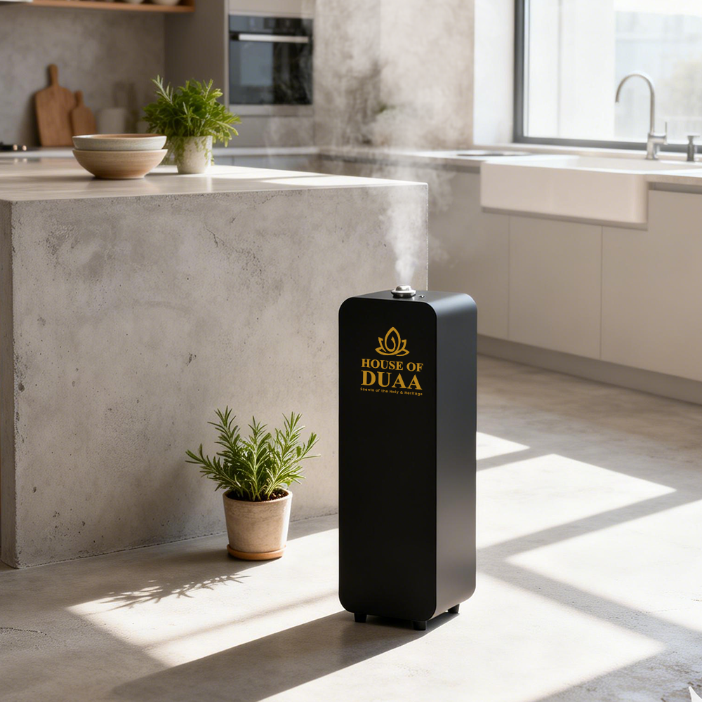 Vera Burj™ delivers refined fragrance coverage for homes, mosques, hotels, and commercial spaces with advanced cold-air diffusion and smart app control.