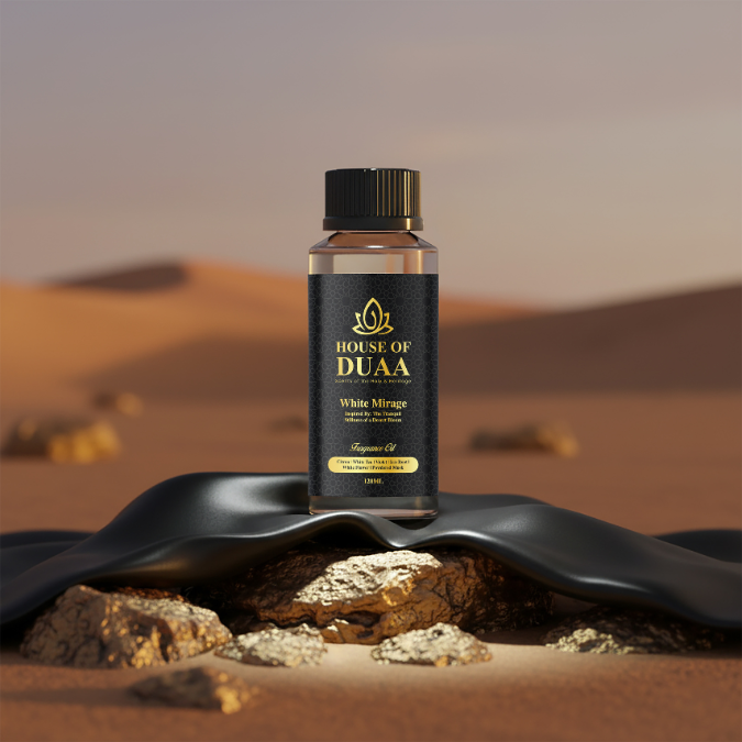 White Mirage diffuser oil & fragrance blends citron, white tea, violet, iris root & powdered musk for a clean, airy, and elegantly refined home scent - House of Duaa