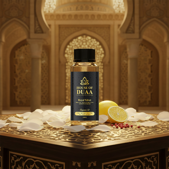 Royal Velvet diffuser oil & fragrance blends citrus, pink pepper, white rose, jasmine, and ambergris for a luxurious, elegant, and opulent home scent - House of Duaa