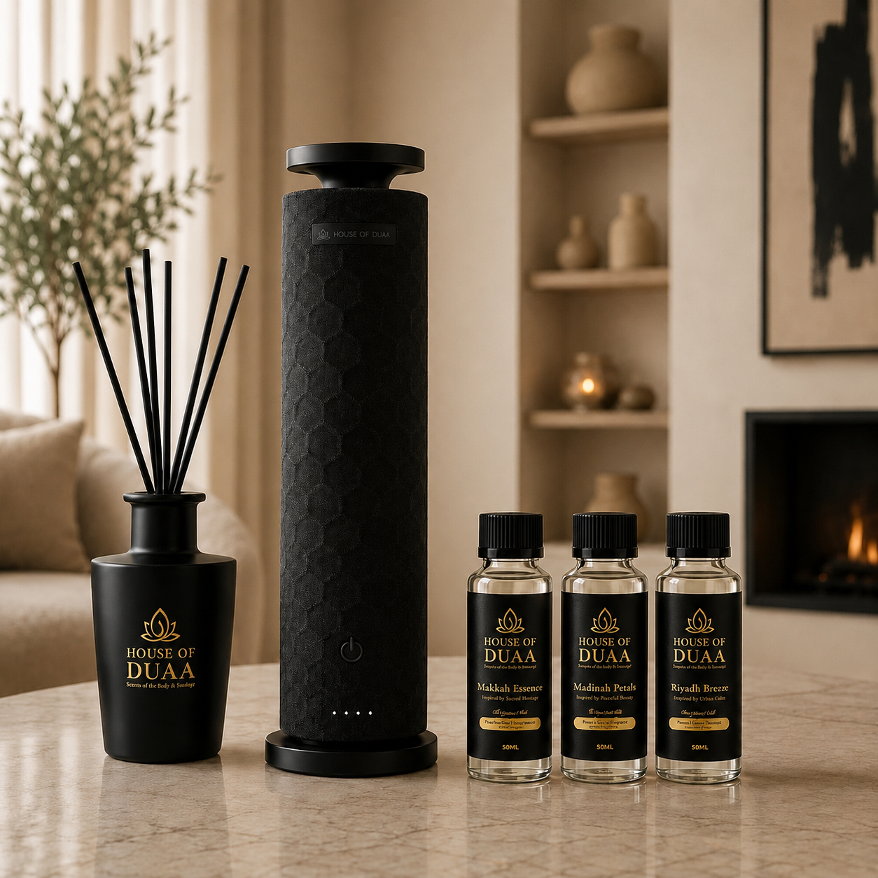 Comfort Tower Discovery Kit – Smart Diffuser + 3 Fragrance Oils + Reed Diffuser