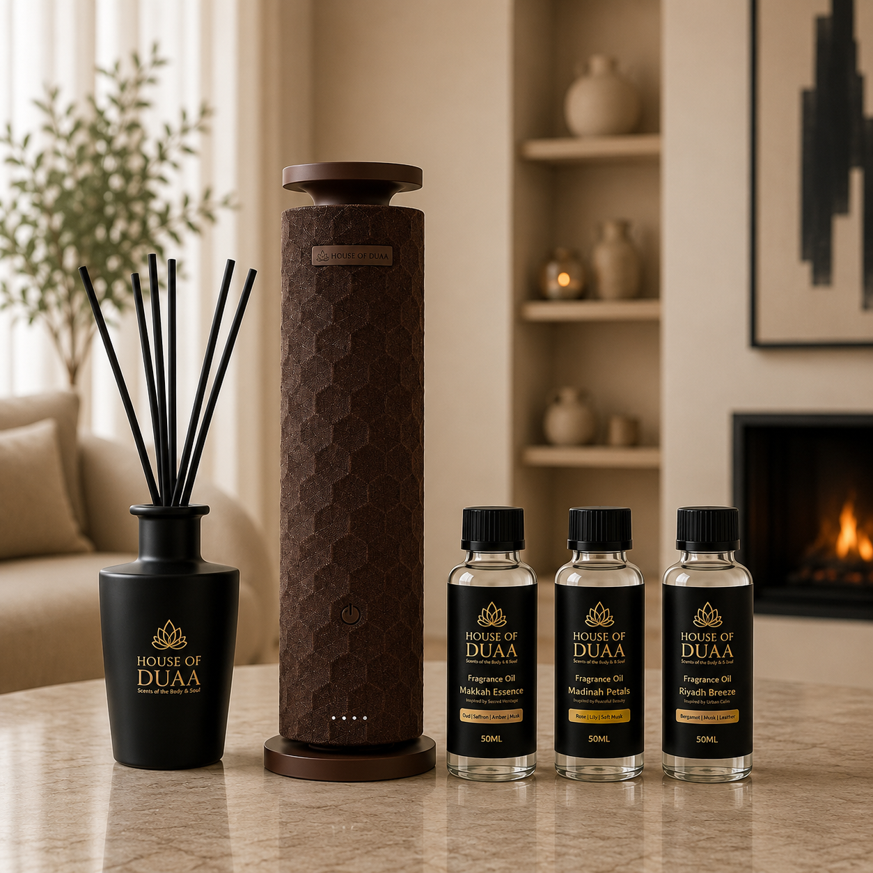 Comfort Tower Discovery Kit – Smart Diffuser + 3 Fragrance Oils + Reed Diffuser