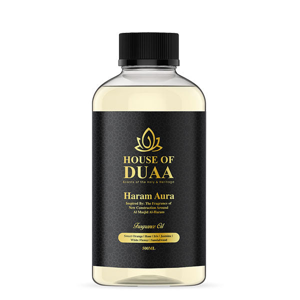 Haram Aura diffuser oil & fragrance blends sweet orange, rose, jasmine, and sandalwood for a bright, uplifting, and spiritually refreshing home scent - House of Duaa