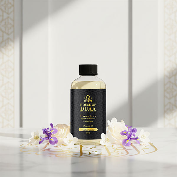 Haram Aura diffuser oil & fragrance blends sweet orange, rose, jasmine, and sandalwood for a bright, uplifting, and spiritually refreshing home scent - House of Duaa