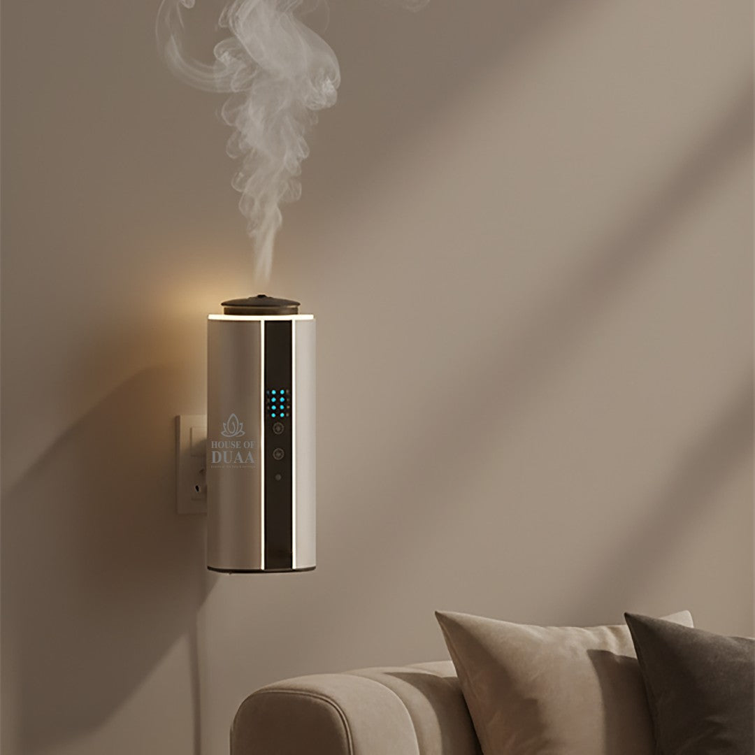 The Véra Plug-In Smart Scent Diffuser Silver Full View Working - House of Duaa